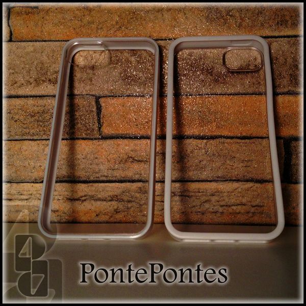 Case Transparente com Bumper Fixo (Branco) para iPhone 5